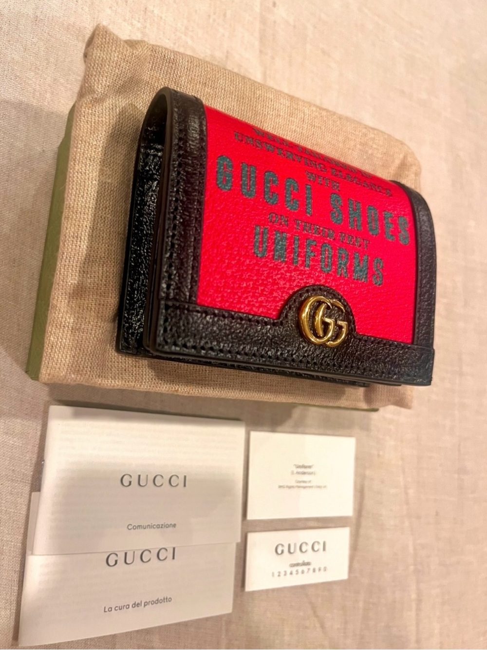 Gucci Limited ‘Centennial 100’ Edition Marmont Wallet, Red-Black-Green / Gold